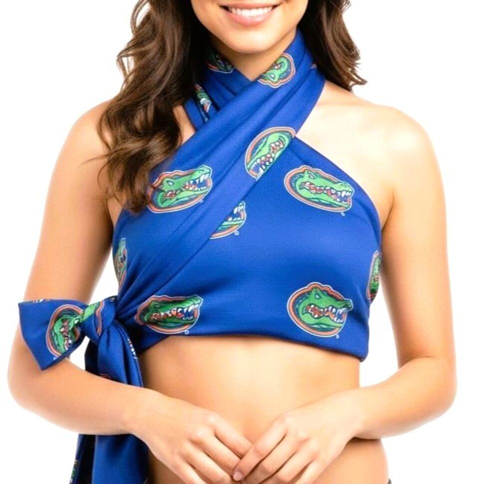 GATORS XS/XXS Scarf Wrap Reversible Blue Shelby&Grace University of Florida NEW